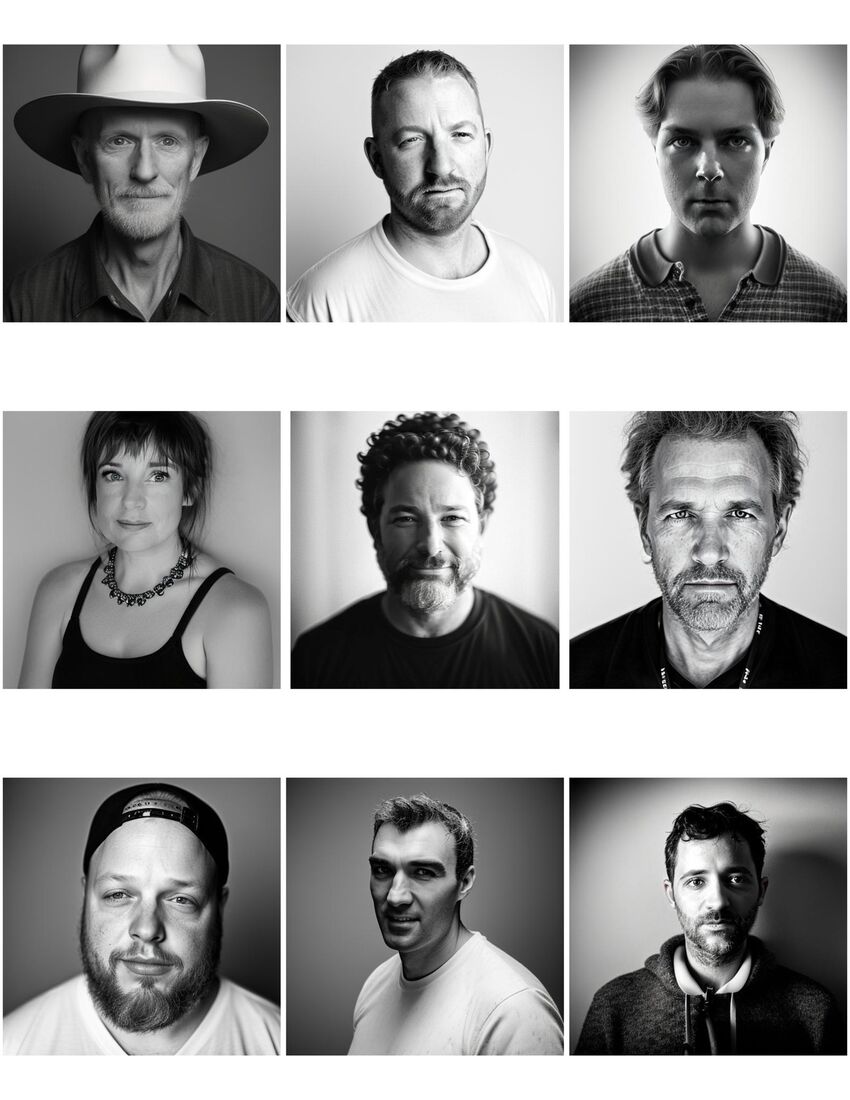 Marfa portrait series generated from per-person models